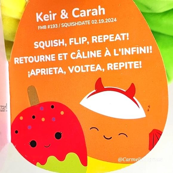 🎃 KEIR 🔄 CARAH 🍎 Candy Apple 😈 Candy Corn Bat FlipAMallow Squishmallow NWT - Picture 5 of 8